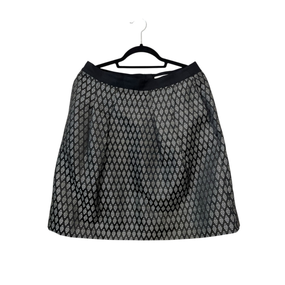 EUC Women's LOFT Skirt Size 10 Black Silver